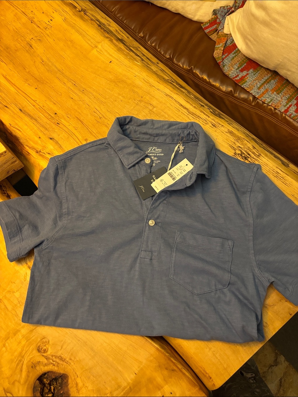 XS Men’s J.Crew Garment-Dyed Slub Cotton Pocket Polo Shirt